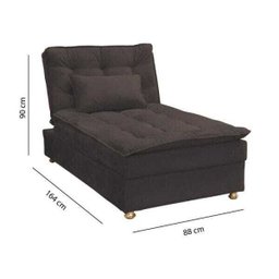 Chaise Reclinável Penélope com Almofada Suede Pena - Marrom - 4 Chaise Reclinável Penélope com Almofada Suede Pena - Marrom - 4