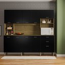 Ver imagem 2 de Armario de Cozinha Compacta 10 Portas 2 Gavetas Intense - Freijó/nero