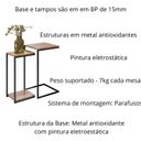 Ver imagem 3 de Kit 02 Mesa Auxiliar Lateral Madeira Indrustrial Aurora