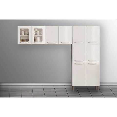 Cozinha Modulada Bertolini Evidence 3 Peças (2aéreos+1paneleiro) Cpt57 Branco-bertolini