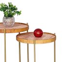 Ver imagem 3 de Jogo Mesa Lateral Apoio Conjunto Canto Redonda Pequena Rustico Ambiente Recepção Sala Estar:Tampos M