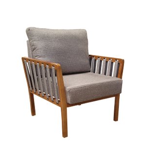 Poltrona Decorativa Luxo Califórnia Dora Bela Califónia Cinza Linho 1005