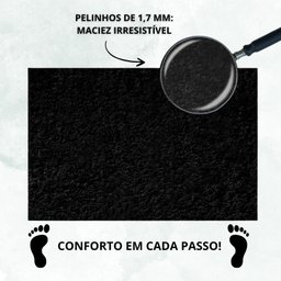 Tapete Beira de Cama 66x120 Oasis Shaggy Black Preto - 6