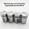 Porta Temperos Condimentos Cozinha Inox Visor Suporte 6 Peças - 5