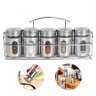 Porta Temperos Condimentos Cozinha Inox Visor Suporte 6 Peças - 1