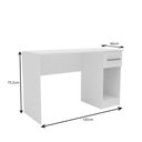 Ver imagem 3 de Mesa Escrivaninha 120cm com 1 Gaveta e Espaço para Cpu Branco 2319
