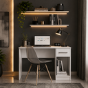 Ver imagem 1 de Escrivaninha Office 120cm com Gaveta e Espaço para Computador Branco - Mademóvel