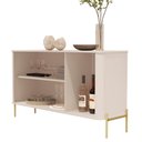Ver imagem 2 de Buffet Aparador para Sala de Estar 3 Portas Pés em Aço - Off White Dourado