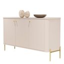 Ver imagem 1 de Buffet Aparador para Sala de Estar 3 Portas Pés em Aço - Off White Dourado