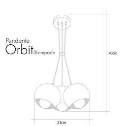 Lustre/pendente Em Aço Orbit Cromado 3xe27 Moderno - Startec - 4