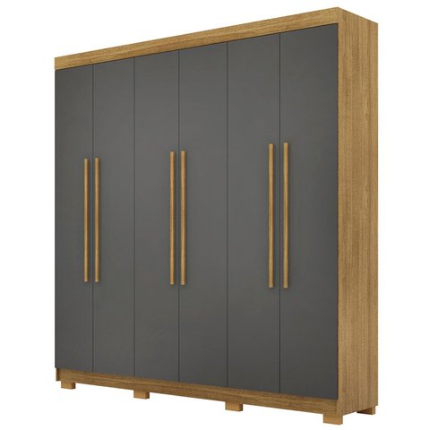 Guarda Roupa Casal 218cm 6 Portas Bolty Nature/alasca V02 - Mpozenato