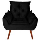 Ver imagem 1 de Poltrona Decorativa Opala Suede Preto - Kasa Sofá