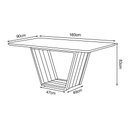 Ver imagem 3 de Mesa de Jantar Retangular 160x90 Mdf/vidro para 6 Lugares Pés Madeira Maciça Safira - Preto/preto
