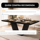 Ver imagem 3 de Mesa de Jantar Retangular 160x90 Mdf/vidro para 6 Lugares Pés Madeira Maciça Safira - Preto/preto