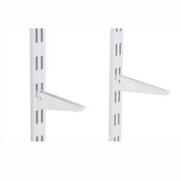 Suporte Duplo para Trilho Prateleira 17cm Branco 1und Multivisão - 2 Suporte Duplo para Trilho Prateleira 17cm Branco 1und Multivisão - 2