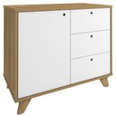 Ver imagem 1 de Armário Balcão Multiuso Para Escritório Sala 1 Porta 3 Gavetas Lugano A02 Olmo Branco - Lyam