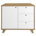 Ver imagem 3 de Armário Balcão Multiuso Para Escritório Sala 1 Porta 3 Gavetas Lugano A02 Olmo Branco - Lyam
