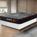 Ver imagem 1 de Cama Box Branca + Colchão Casal San Martin Molas Superlastic 138x188x64cm