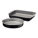 Ver imagem 1 de Jogo de Assadeiras Tramontina Brasil em Alumínioe Antiaderente Starflon Max Preto 2 Peças