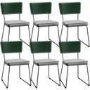 Ver imagem 1 de Kit 06 Cadeiras Decorativas Sala Jantar Allana L02 Facto Verde Musgo Linho Cinza - Lyam Decor