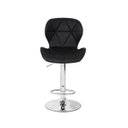 Ver imagem 3 de Banqueta Slim Alta Giratória Estofada em Pu Preto com Base Cromada e Regulagem de Altura – Design Mo