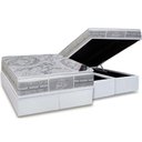 Ver imagem 1 de Cama Box Baú King Colchão Molas Pocket Ensacadas Castor Super Luxo Látex Plush+base White(193x203