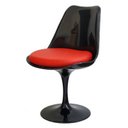 Ver imagem 1 de Cadeira sem Braço Or Design Saarinen Preta com Almofada Vermelha