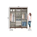 Ver imagem 2 de Guarda Roupa Casal 6 Portas e 3 Gavetas C/ Pés Cover Off White/nature - Henn