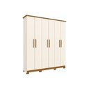 Ver imagem 3 de Guarda Roupa Casal 6 Portas e 3 Gavetas C/ Pés Cover Off White/nature - Henn