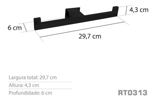 Papeleira Dupla Inox Preto Fosco - Kromus Rt0313b - 3