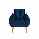 Ver imagem 6 de Kit 2 Poltronas Opala Decorativa Estofada Suede Confortável Azul Marinho 85cm 120kg