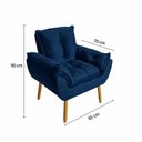 Ver imagem 3 de Kit 2 Poltronas Opala Decorativa Estofada Suede Confortável Azul Marinho 85cm 120kg