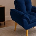 Ver imagem 7 de Kit 2 Poltronas Opala Decorativa Estofada Suede Confortável Azul Marinho 85cm 120kg
