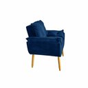 Ver imagem 4 de Kit 2 Poltronas Opala Decorativa Estofada Suede Confortável Azul Marinho 85cm 120kg