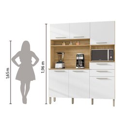 Armário de Cozinha Compacta 6 Portas 2 Gavetas Montesa - Freijó/supremo - 6