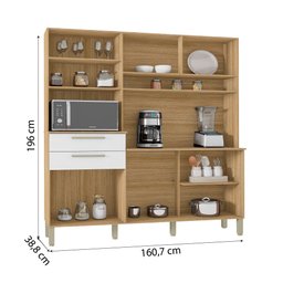 Armário de Cozinha Compacta 6 Portas 2 Gavetas Montesa - Freijó/supremo - 3