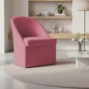 Ver imagem 1 de Cadeira Poltrona Decorativa Clara Veludo Rosa Chiclete Dal Poz Estofados