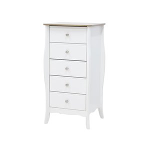 Cômoda Organizadora Alta de Madeira 5 Gavetas Barroco - Iaza Moveis