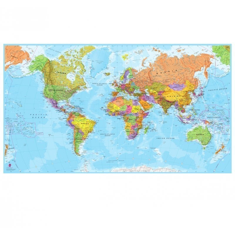 Mapa Mundi Adesivo Gg Papel de Parede 5M² Gigante Gg40 - 4