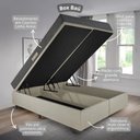 Ver imagem 4 de Cama Baú Queen 158x198 Courino Linho Areia com Dual Firm Espuma Ecoflex