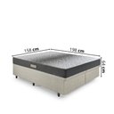 Ver imagem 2 de Cama Baú Queen 158x198 Courino Linho Areia com Dual Firm Espuma Ecoflex