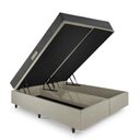 Ver mais imagens de Cama Baú Queen 158x198 Courino Linho Areia com Dual Firm Espuma Ecoflex