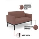 Ver imagem 2 de Sofá Namoradeira com 2 Poltronas Base de Madeira Fixa Preto Marisa Veludo D03 - D'Rossi Rose