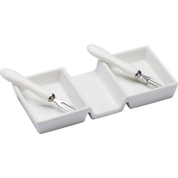 Petisqueira Lyon Branco com 2 Garfinhos Em Porcelana - Bon Gourmet - 19 Cm - 3