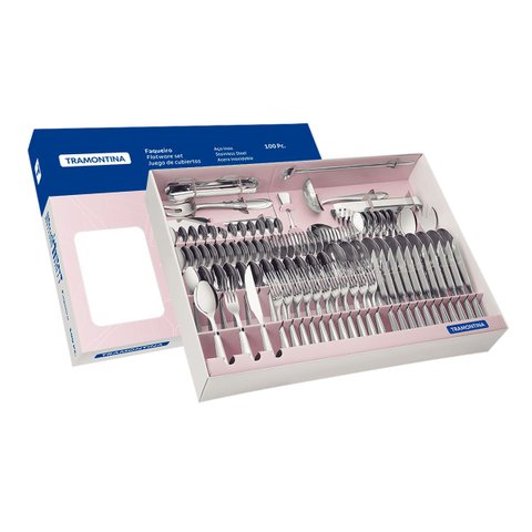 Faqueiro Aço Inox 100 Peças Laguna Tramontina 66906/853