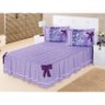 Colcha Bruna 5 Peças Para Cama Casal Lilás Com Babado - 2