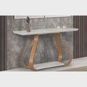 Ver imagem 1 de Aparador Decorativo com Vidro Laqueado 1,20x0,40 Off - Base Cebola