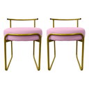 Ver imagem 2 de Kit 2 Banqueta para Penteadeira Quarto Base de Ferro Corino:rosa Claro