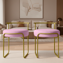 Ver imagem 1 de Kit 2 Banqueta para Penteadeira Quarto Base de Ferro Corino:rosa Claro