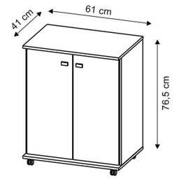 Balcão para Cozinha 2 Portas com Rodízios Bl3300 - 3